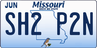 MO license plate SH2P2N