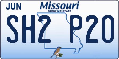 MO license plate SH2P2O
