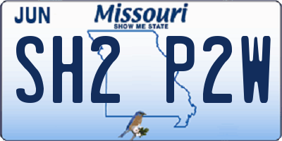 MO license plate SH2P2W