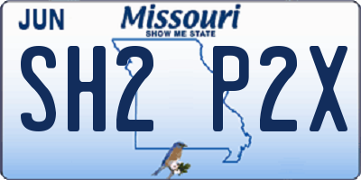 MO license plate SH2P2X
