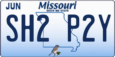 MO license plate SH2P2Y