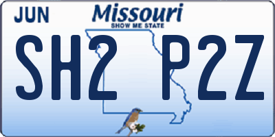 MO license plate SH2P2Z