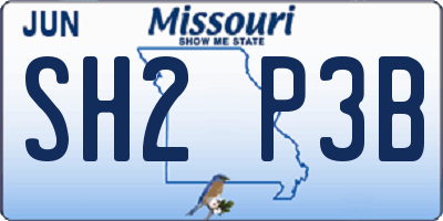 MO license plate SH2P3B