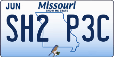 MO license plate SH2P3C