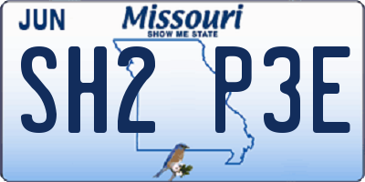 MO license plate SH2P3E