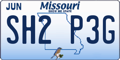 MO license plate SH2P3G
