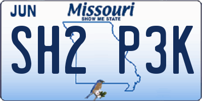 MO license plate SH2P3K