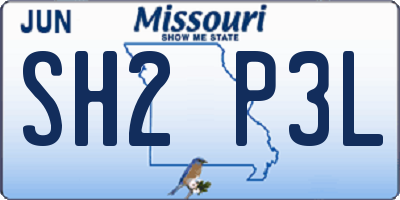 MO license plate SH2P3L