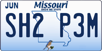MO license plate SH2P3M