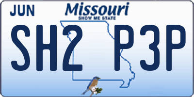 MO license plate SH2P3P