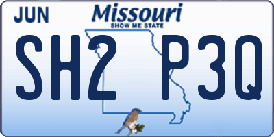 MO license plate SH2P3Q
