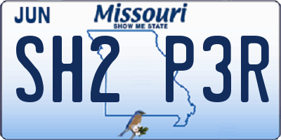 MO license plate SH2P3R