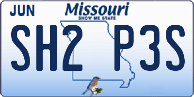 MO license plate SH2P3S