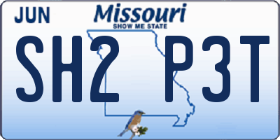 MO license plate SH2P3T