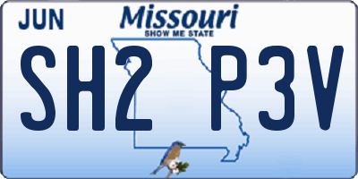 MO license plate SH2P3V