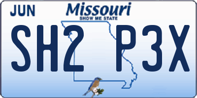 MO license plate SH2P3X