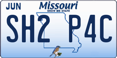 MO license plate SH2P4C