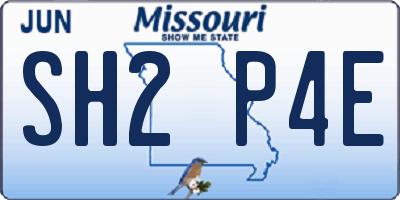 MO license plate SH2P4E