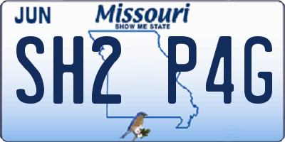 MO license plate SH2P4G