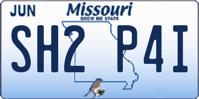 MO license plate SH2P4I