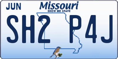 MO license plate SH2P4J