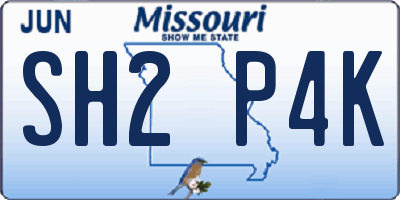 MO license plate SH2P4K