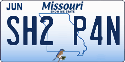 MO license plate SH2P4N