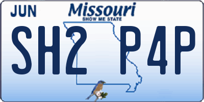 MO license plate SH2P4P