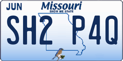 MO license plate SH2P4Q