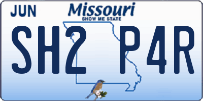 MO license plate SH2P4R