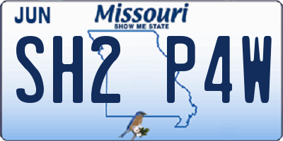 MO license plate SH2P4W