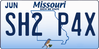MO license plate SH2P4X