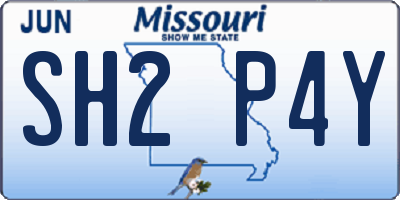 MO license plate SH2P4Y