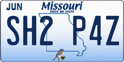 MO license plate SH2P4Z