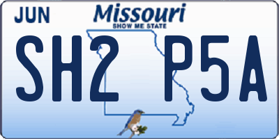 MO license plate SH2P5A