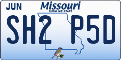 MO license plate SH2P5D