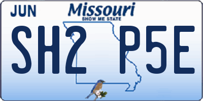 MO license plate SH2P5E