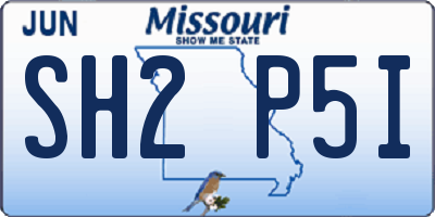 MO license plate SH2P5I