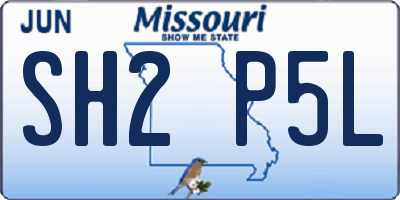 MO license plate SH2P5L