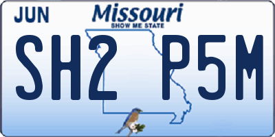MO license plate SH2P5M