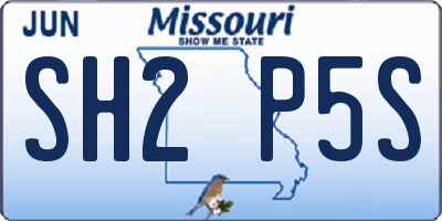 MO license plate SH2P5S