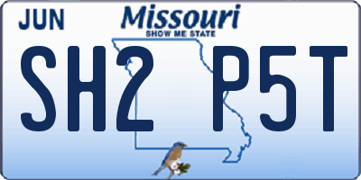 MO license plate SH2P5T