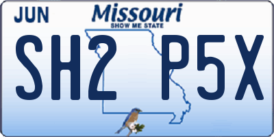 MO license plate SH2P5X