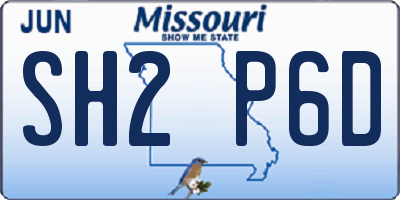 MO license plate SH2P6D