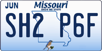 MO license plate SH2P6F