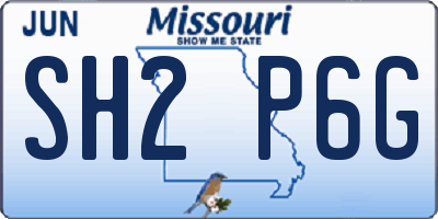 MO license plate SH2P6G