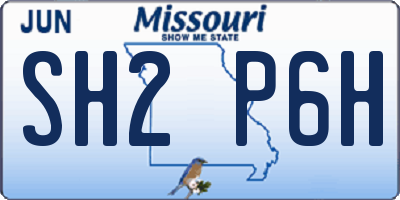 MO license plate SH2P6H