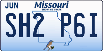 MO license plate SH2P6I
