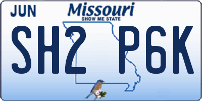 MO license plate SH2P6K