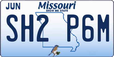 MO license plate SH2P6M